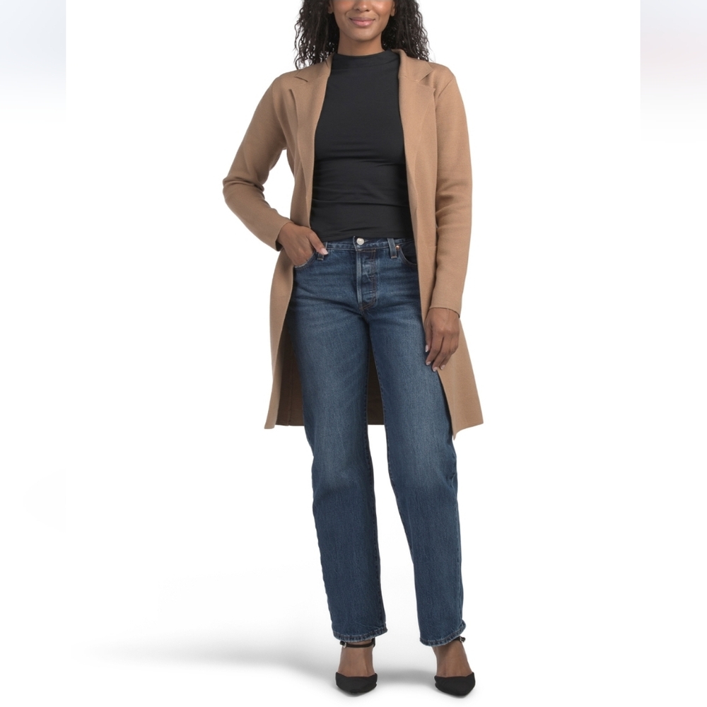 SIONI Women's Tan Belted Cardigan Sweater